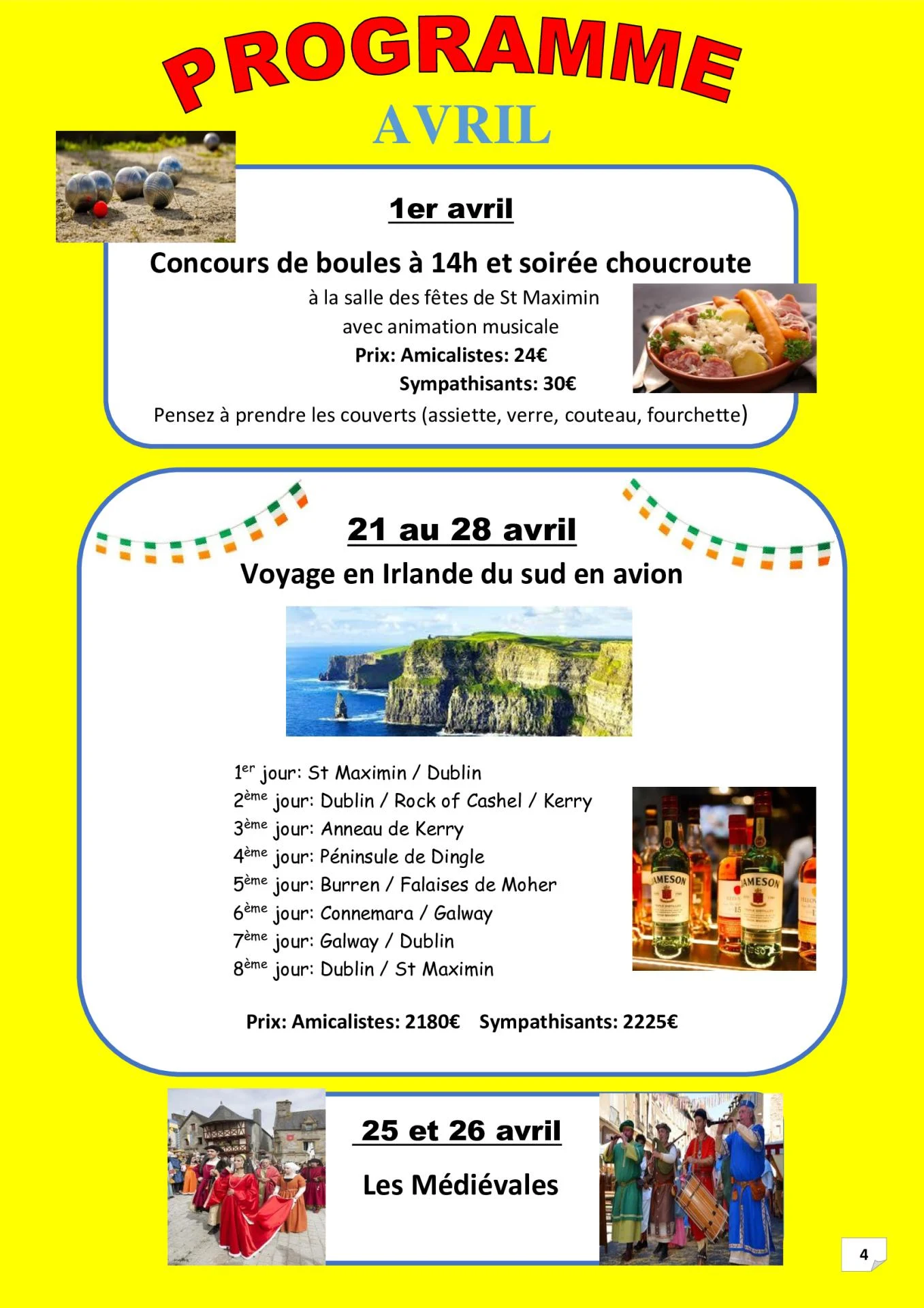 P 4 programme avril 2026